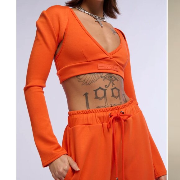 Miz PAXTON Super Luxe Bolero Top in Orange L/XL - Picture 3 of 9